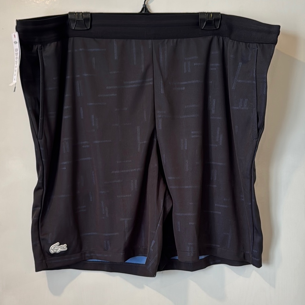 Lacoste Black Athletic Shorts Moisture-Wicking Performance